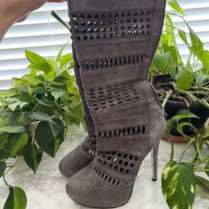 Grey Heeled Boot